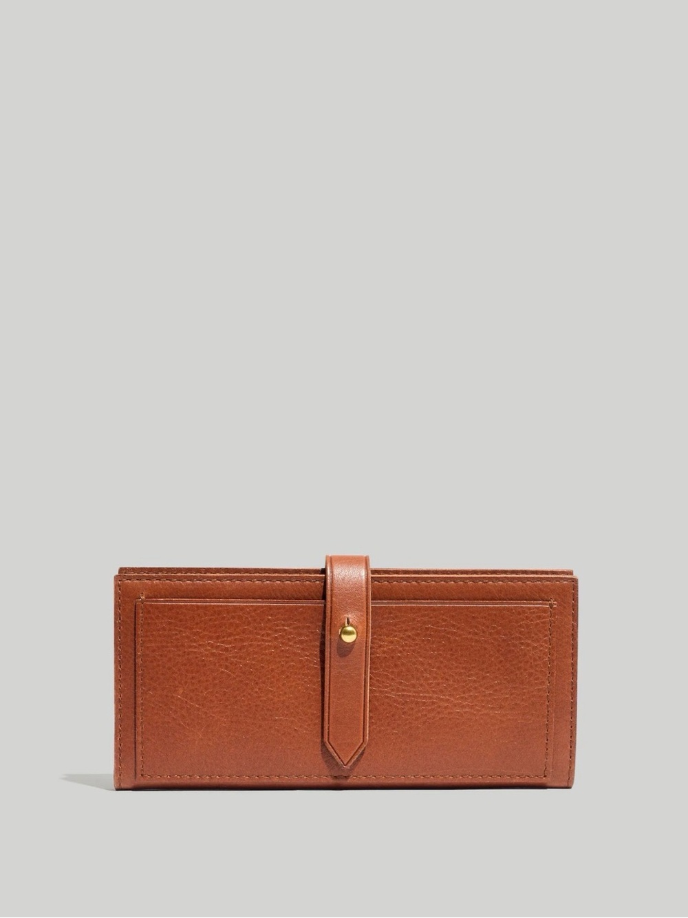 Madewell Leather Post Wallet in English Saddle Classic Preppy